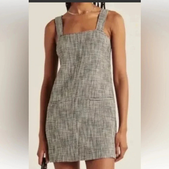 Abercrombie & Fitch dress ,halter,tweed,houndstooth, lagenlook,lined,mini - Picture 2 of 9